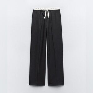 Zara Satin Effect Waistband Pants